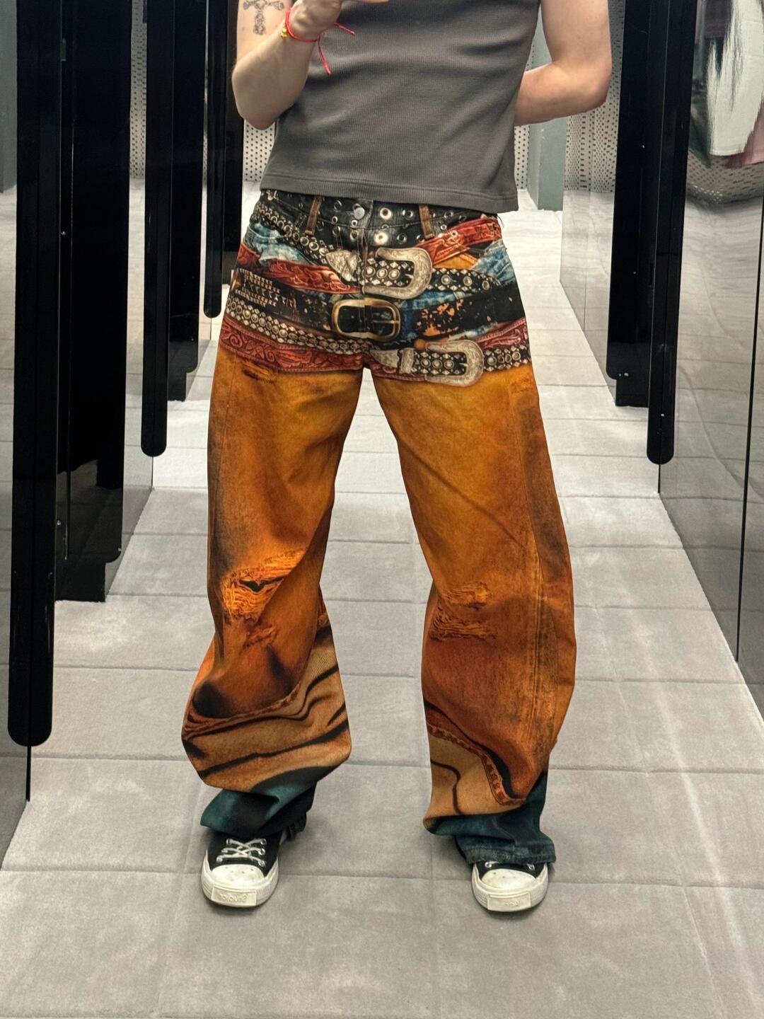 Top Quality Acne Studios Multi-Belt Pattern Jeans