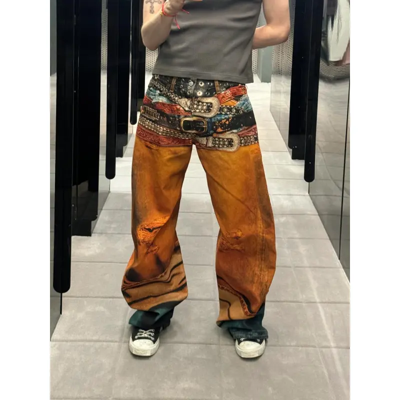 Top Quality Acne Studios Multi-Belt Pattern Jeans
