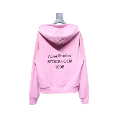 Top Quality Acne Studio Washed Distressed Hoodie (Pink) 02