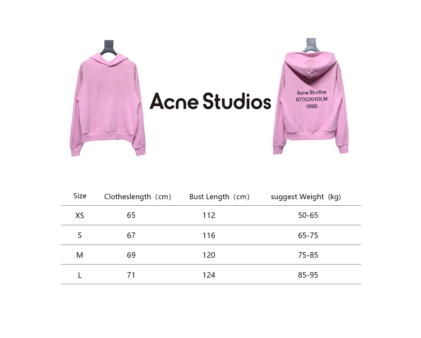 Top Quality Acne Studio Washed Distressed Hoodie (Pink)