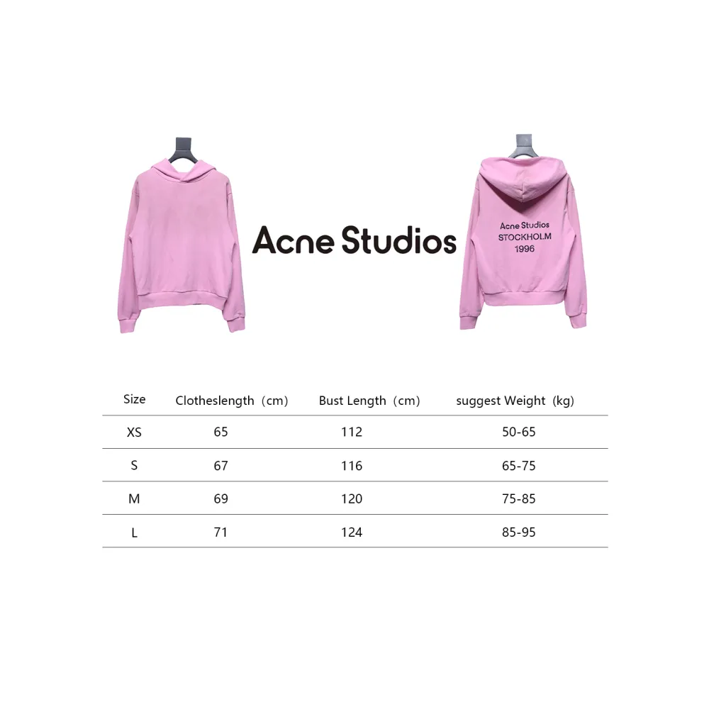 Top Quality Acne Studio Washed Distressed Hoodie (Pink)