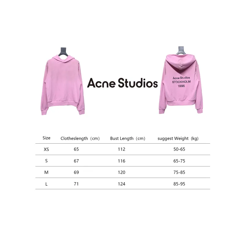Top Quality Acne Studio Washed Distressed Hoodie (Pink)