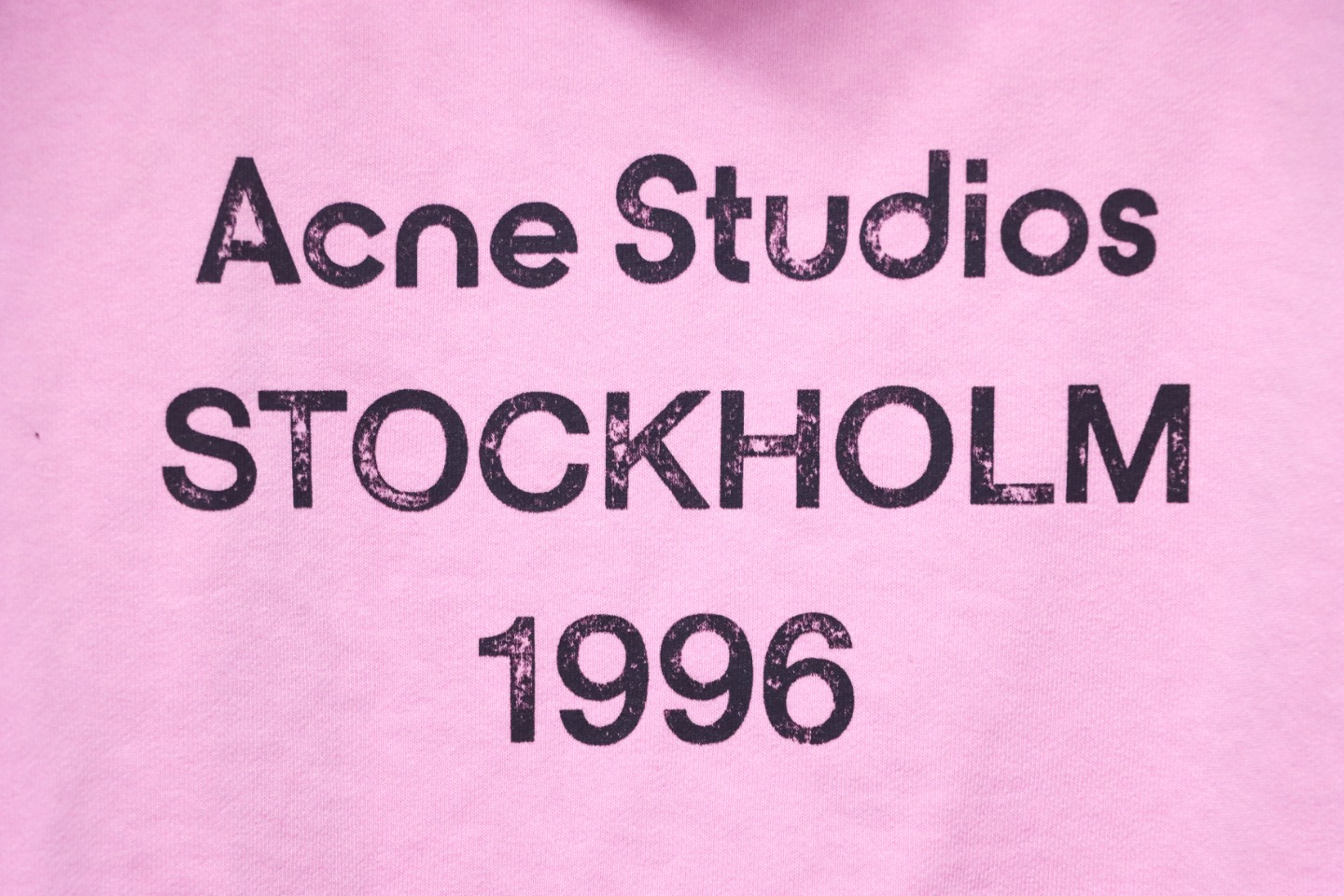 Top Quality Acne Studio Washed Distressed Hoodie (Pink)