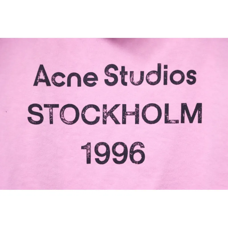 Top Quality Acne Studio Washed Distressed Hoodie (Pink)