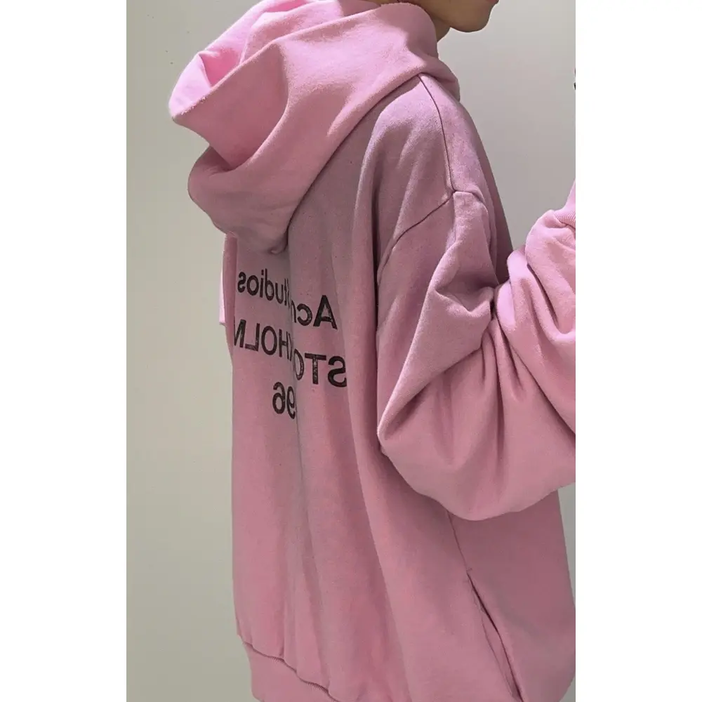 Top Quality Acne Studio Washed Distressed Hoodie (Pink)