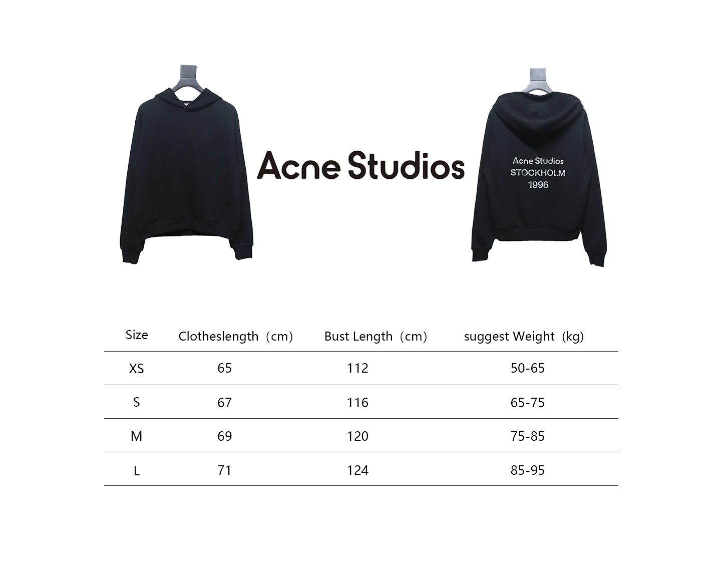 Top Quality Acne Studio Washed Distressed Hoodie (Black)