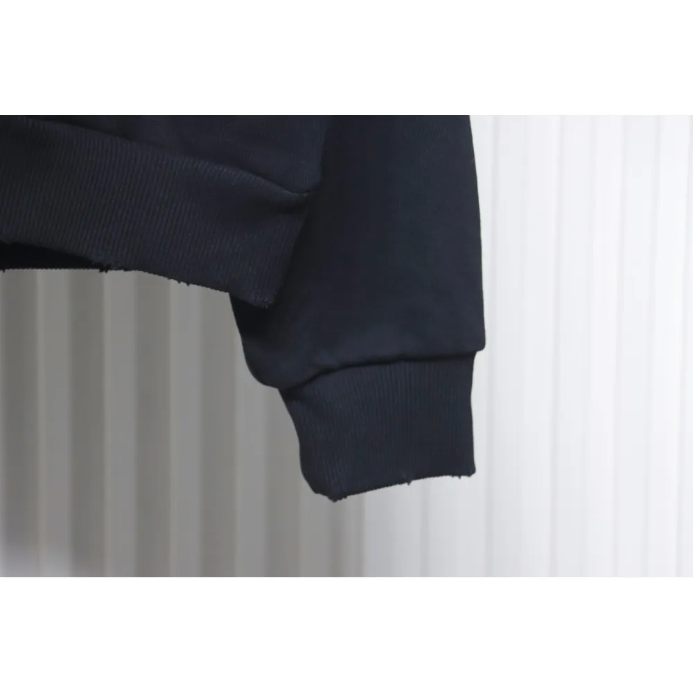 Top Quality Acne Studio Washed Distressed Hoodie (Black)