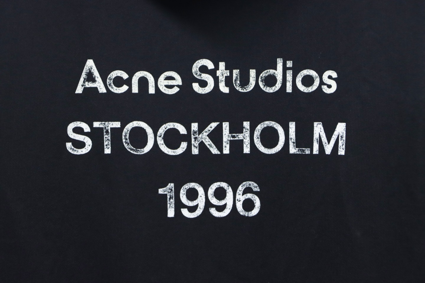 Top Quality Acne Studio Washed Distressed Hoodie (Black)