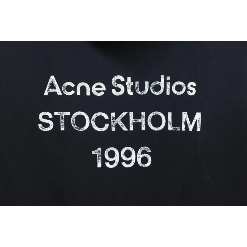 Top Quality Acne Studio Washed Distressed Hoodie (Black)