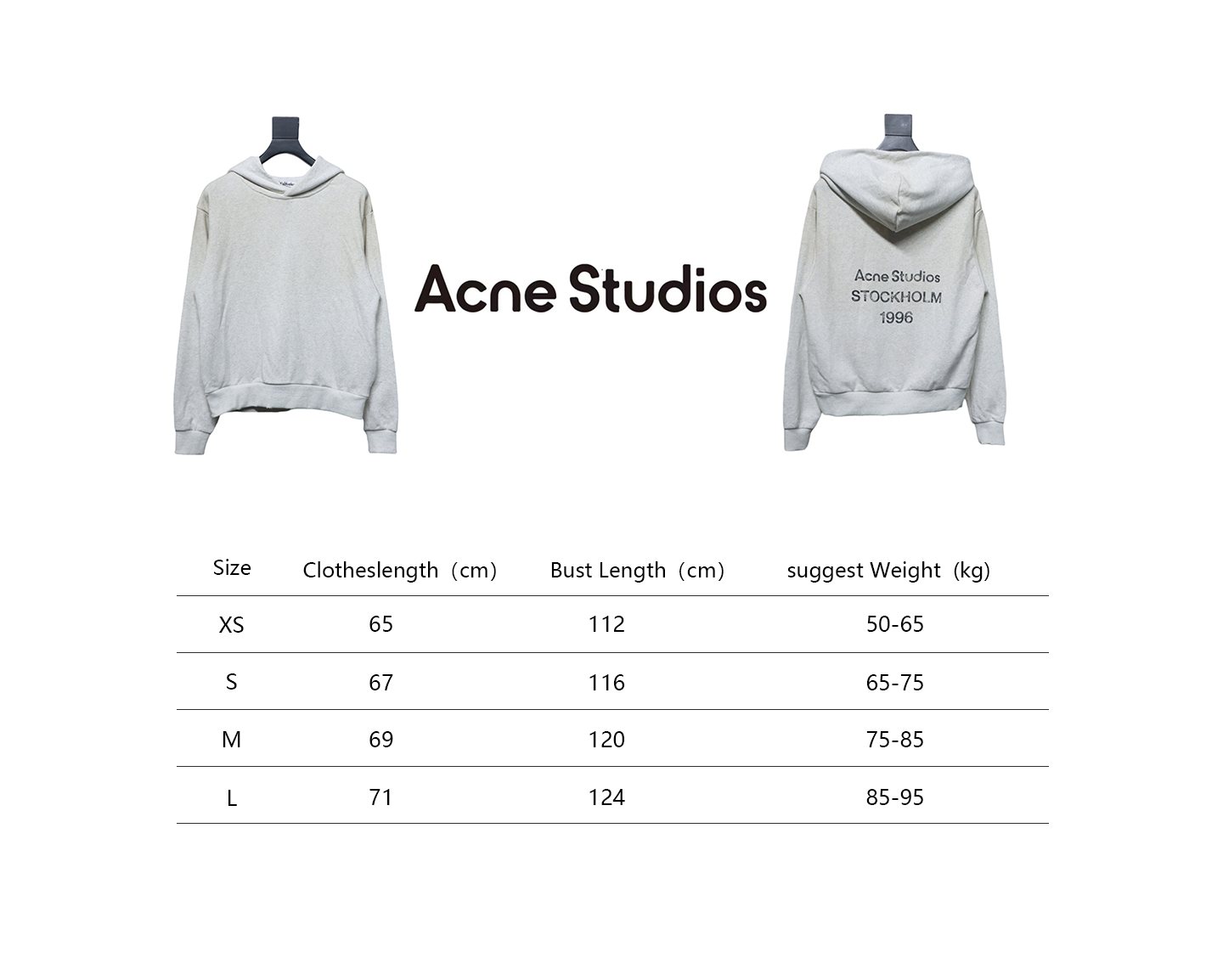 Top Quality Acne Studio Washed Distressed Hoodie (White)