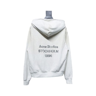 Top Quality Acne Studio Washed Distressed Hoodie (White) 02
