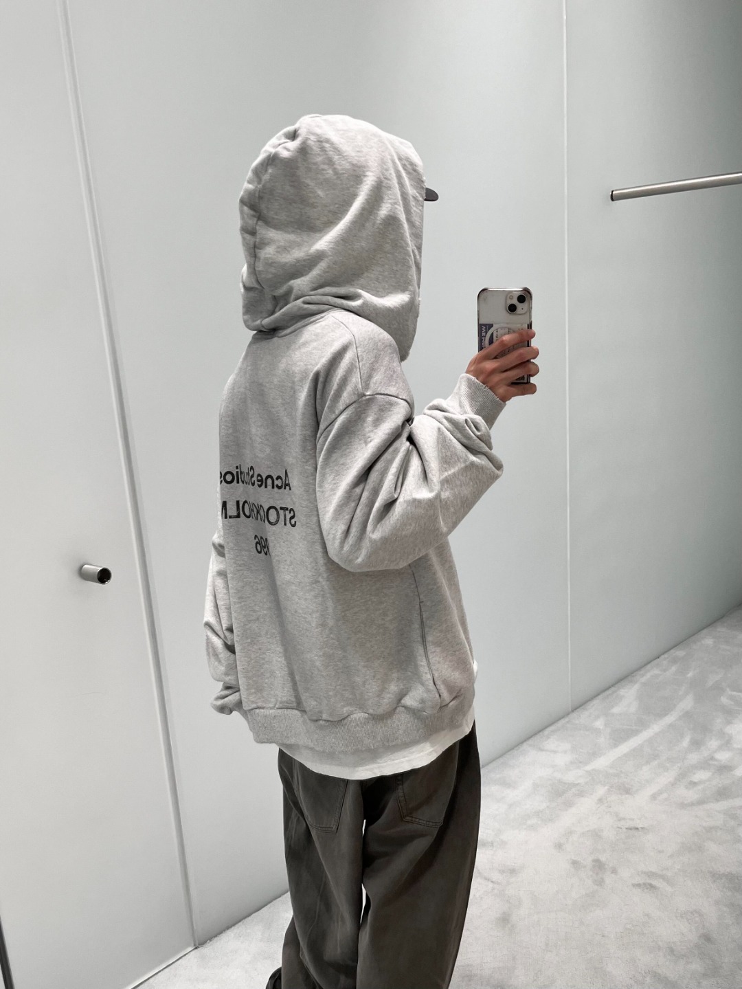 Top Quality Acne Studio Washed Distressed Hoodie (White)