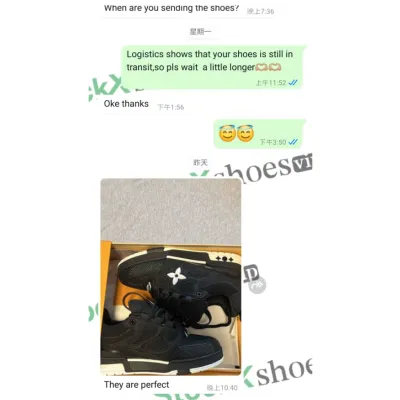 Louis Vuitton Leather lace up Fashionable Board Shoes Black 02