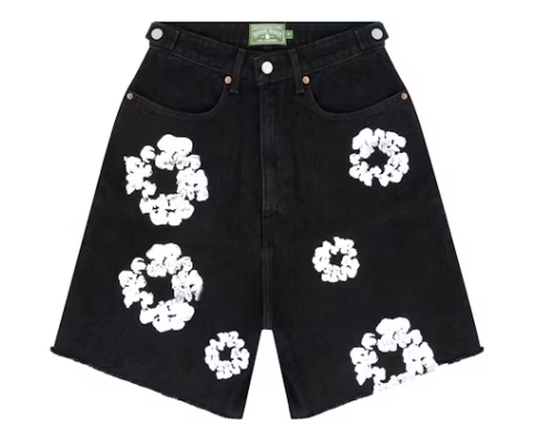 Top Quality Denim Tears Cotton Wreath Jean Short Black