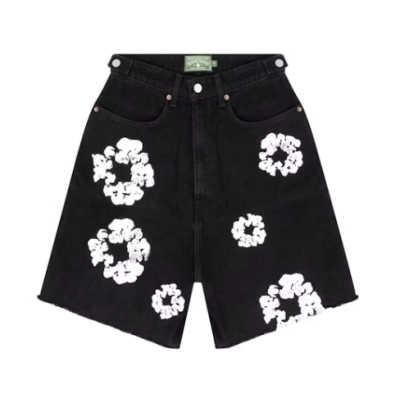 Top Quality Denim Tears Cotton Wreath Jean Short Black 01