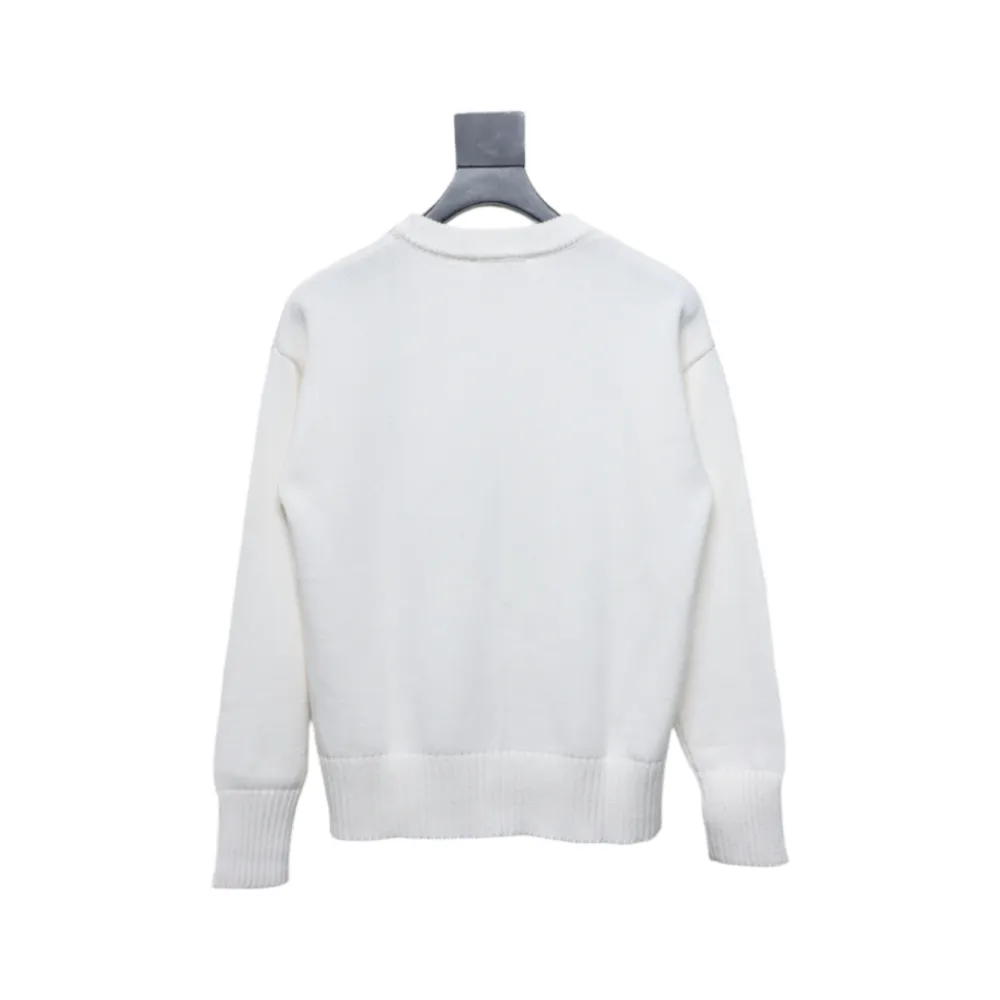 Top Quality AMI PARIS Heart Embroidered Crew Neck Sweater