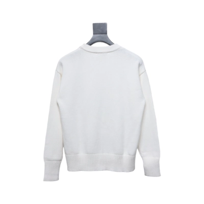 Top Quality     AMI PARIS Heart Embroidered Crew Neck Sweater 02