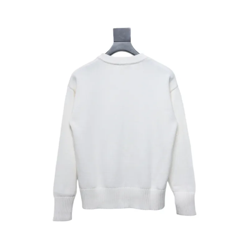 Top Quality AMI PARIS Heart Embroidered Crew Neck Sweater