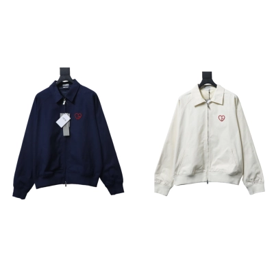 Top Quality Dior Heart Embroidered Cropped Jacket 01
