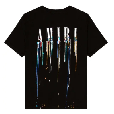 Top Quality Amiri Paint Drip Core Logo Tee Black 02
