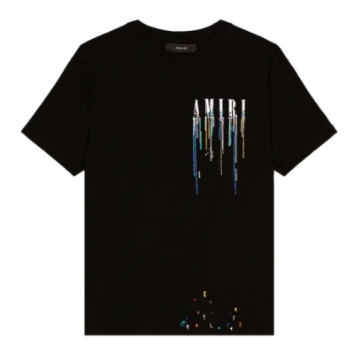 Top Quality Amiri Paint Drip Core Logo Tee Black 01