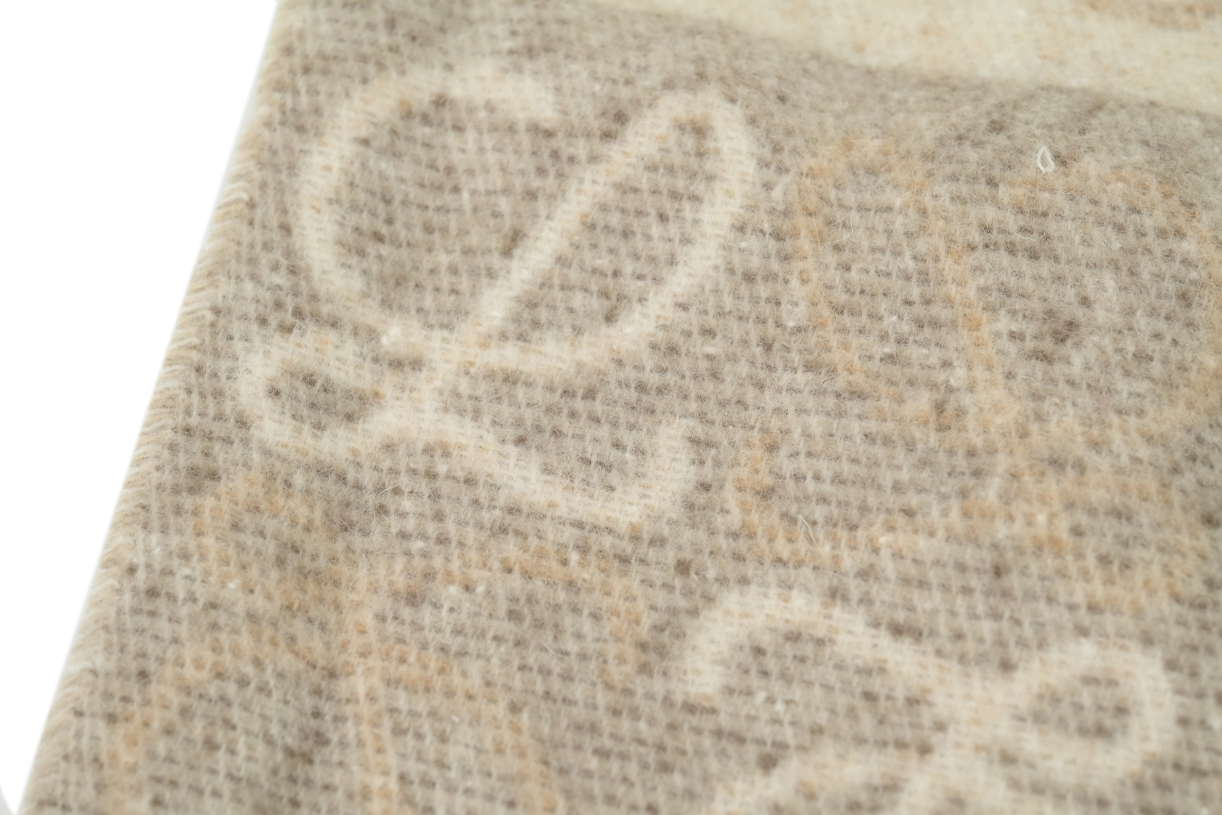 Loewe Two-Tone Wool Fringe Scarf in Light Brown
