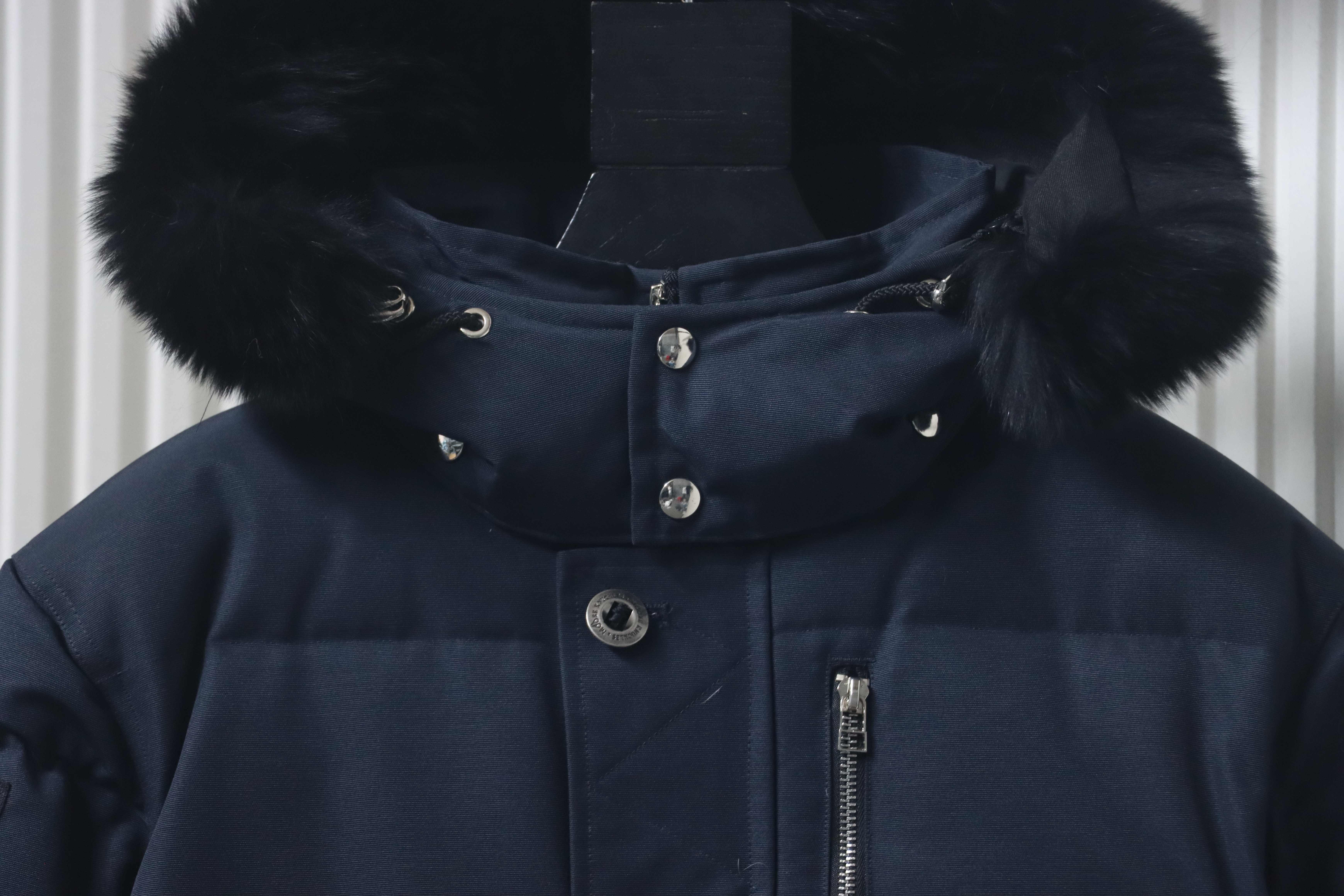 Top Quality Moose Knuckles Original 3q Down Jacket Dark Blue