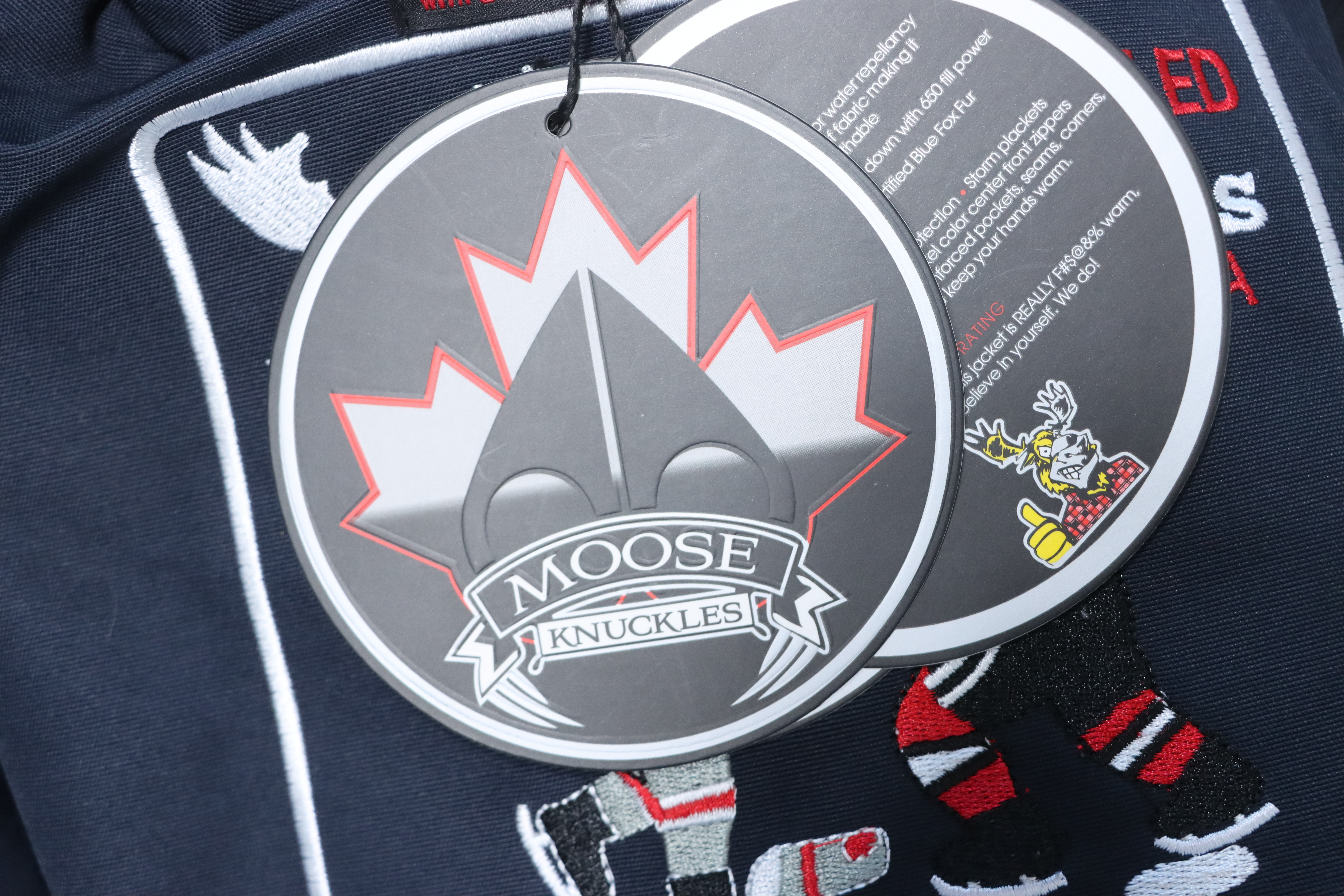 Top Quality Moose Knuckles Original 3q Down Jacket Dark Blue