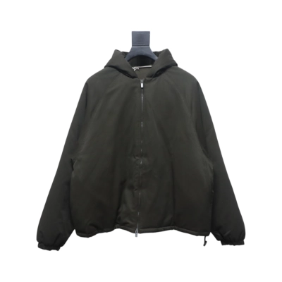 Top Quality Fear of God Reverse-Stitch Letter Hooded Jacket Black 01