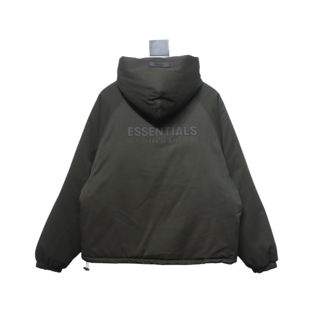 Top Quality Fear of God Reverse-Stitch Letter Hooded Jacket Black