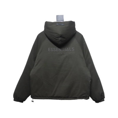 Top Quality Fear of God Reverse-Stitch Letter Hooded Jacket Black 02