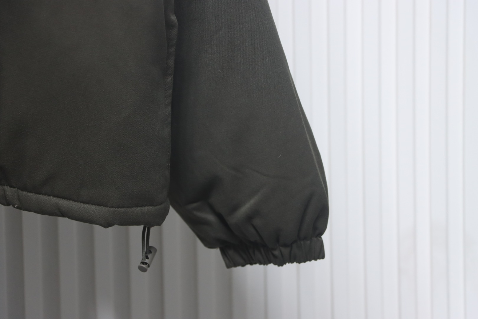 Top Quality Fear of God Reverse-Stitch Letter Hooded Jacket Black
