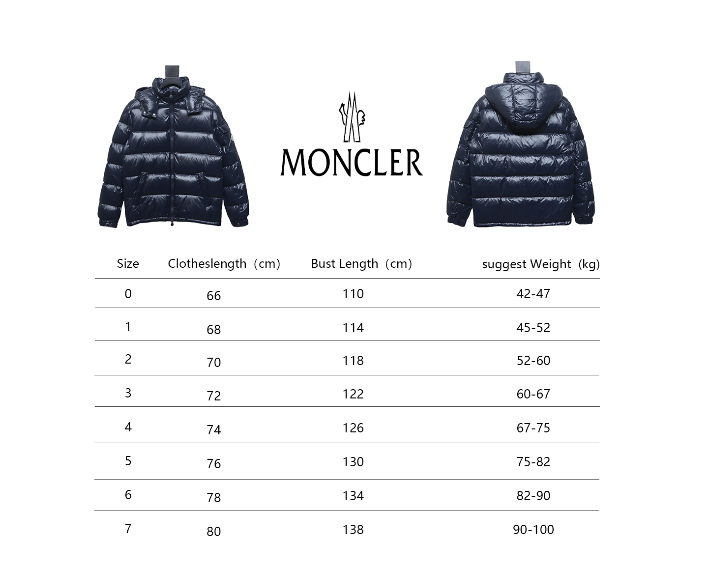 Top Quality Moncler ECRINS Hooded Down Jacket Navy
