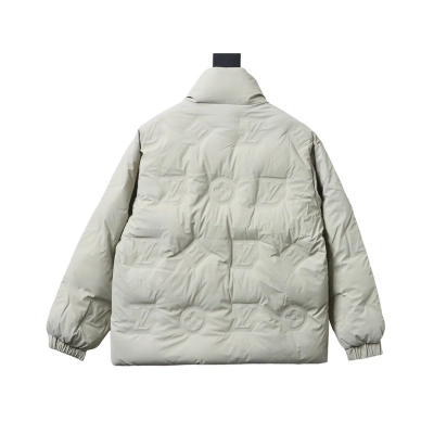 Top Quality Louis Vuitton Embossed Zip Down Jacket White 02