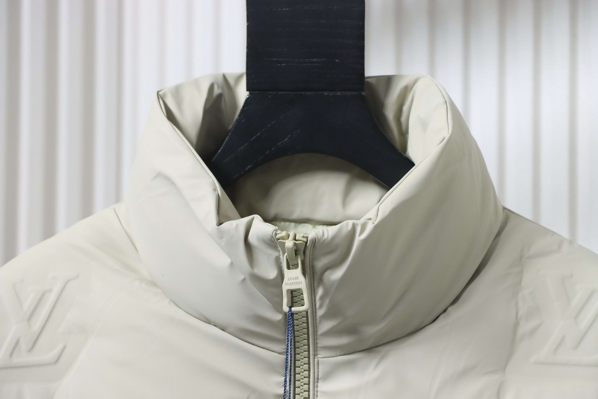 Top Quality     Louis Vuitton Embossed Zip Down Jacket White