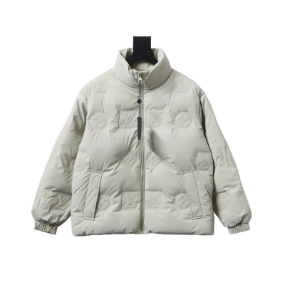 Top Quality Louis Vuitton Embossed Zip Down Jacket White 01