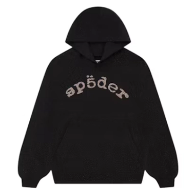 Top Quality Sp5der VVS Hoodie Black 01