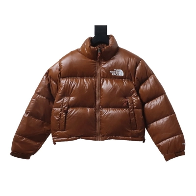     The North Face Nuptse Short Down Jacket Brown 01
