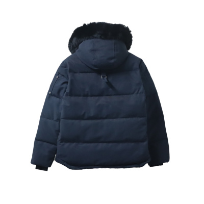 Top Quality Moose Knuckles Classic Front Zip Women's Down Jacket Navy 02