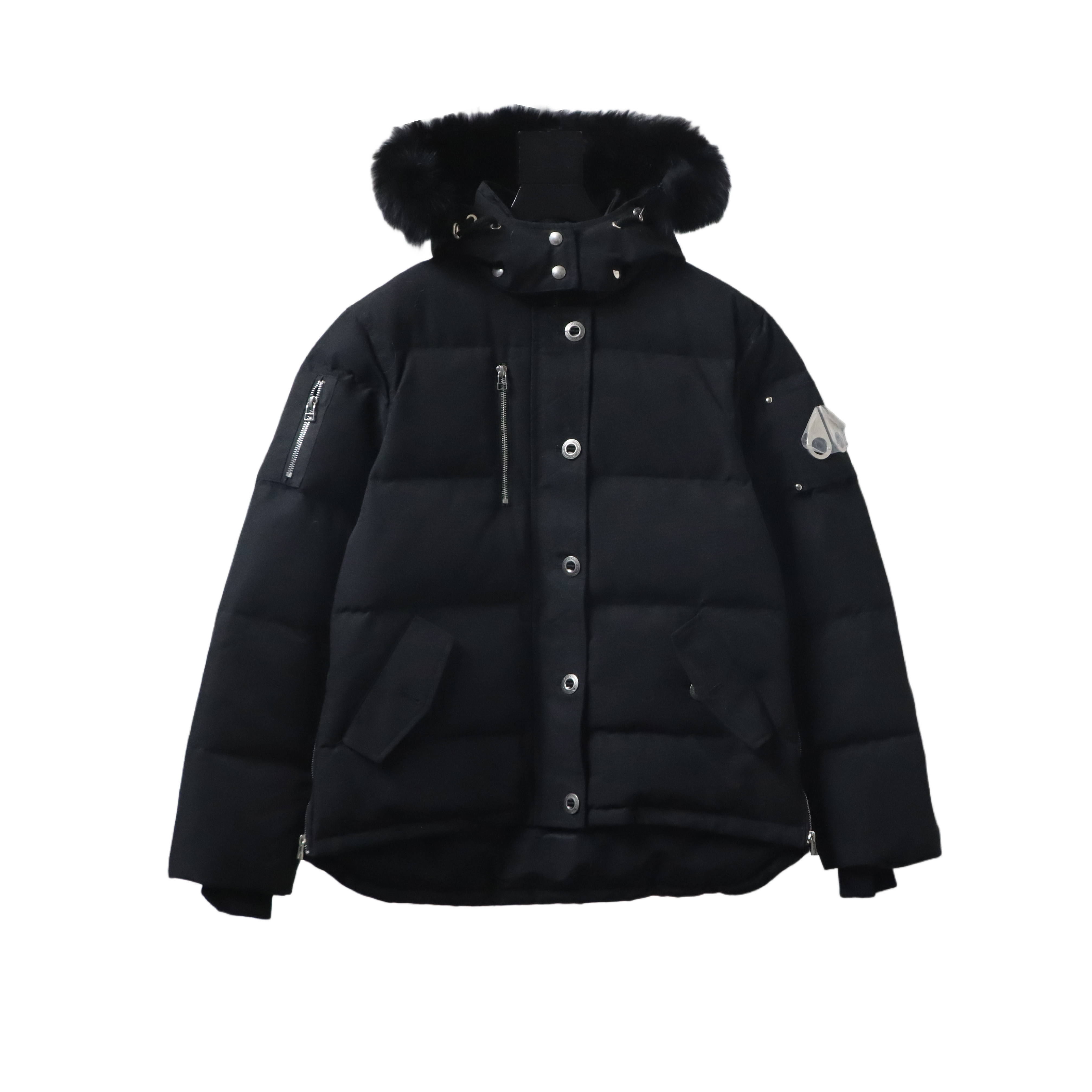 Top Quality Moose Knuckles Classic Front Zip Women's Down Jacket Black