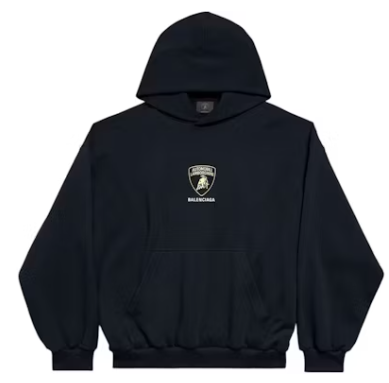    Balenciaga Automobil Lamborghini Medium Fit Hoodie Black Faded