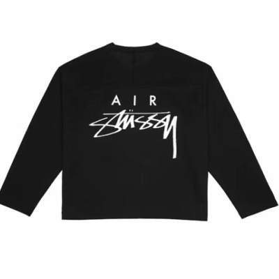 Top Quality Stussy x Nike Dri-FIT Mesh Jersey Black 02