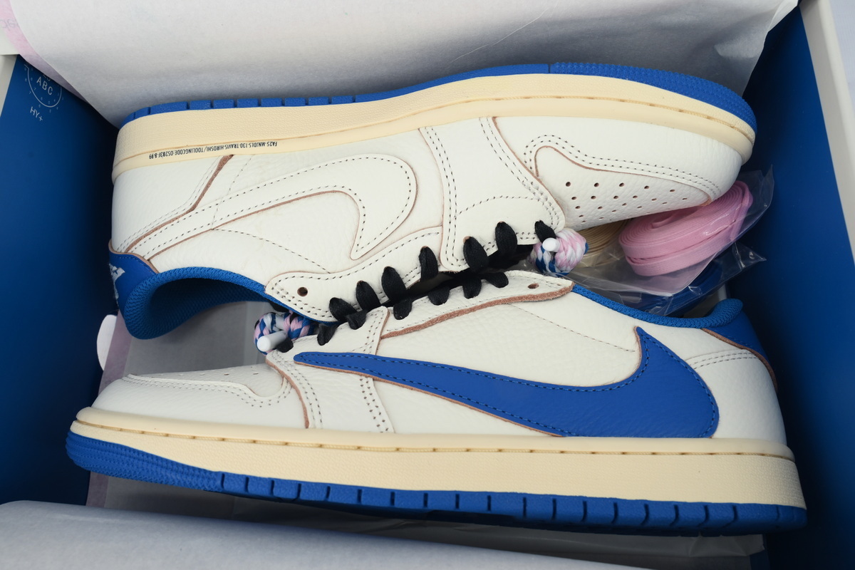    Pkgod Jordan 1 Retro Low OG SP Fragment x Travis Scott Sail Military Blue DM7866-104
