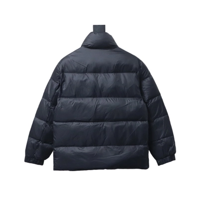 Top Quality     Moncler Micro Logo Patch Zipper Stand Collar Down Jacket Black 02
