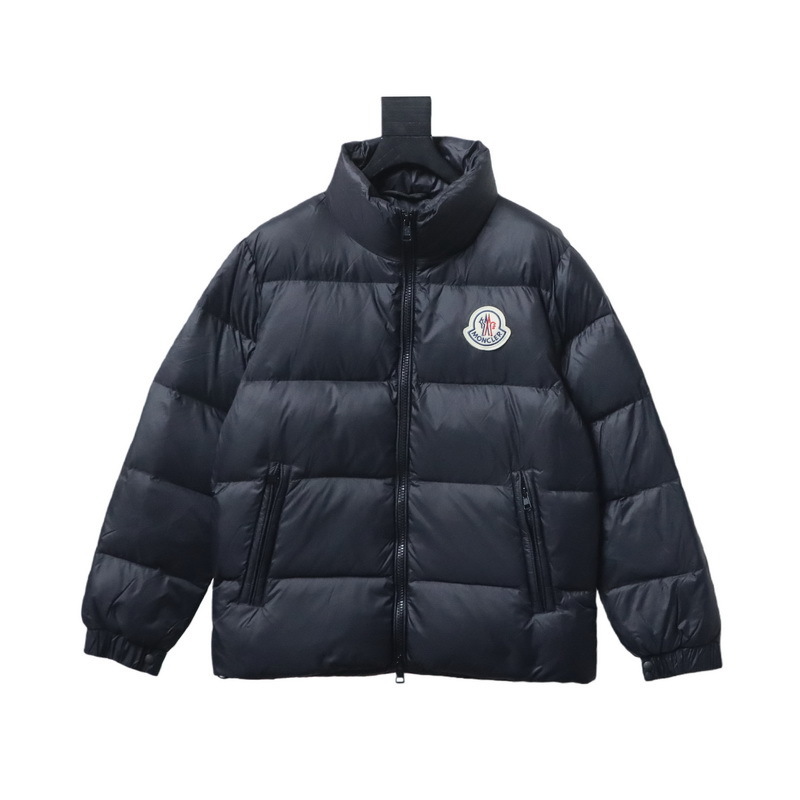     Moncler Micro Logo Patch Zipper Stand Collar Down Jacket Black