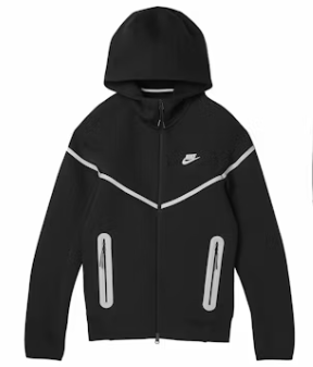 Nike Sportswear Tech Fleece Full Zip Hoodie & Joggers Reflective Details Set Black