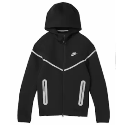 Nike Sportswear Tech Fleece Full Zip Hoodie & Joggers Reflective Details Set Black 02