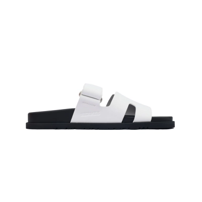    Pkgod Hermes Chypre Series Calfskin Sandals in White (Leather) 02