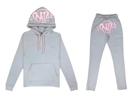 Top Quality     Syna Syna Logo Tracksuit Grey/Pink