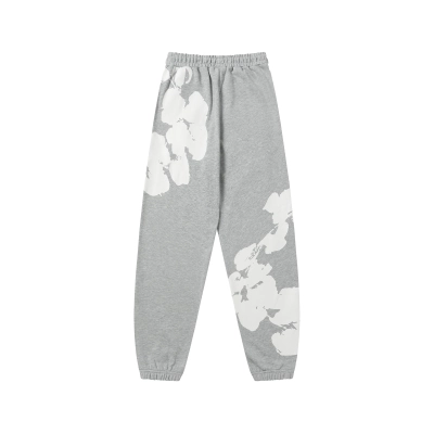 Top Quality Denim Tears Big Cotton Wreath Sweatpants Grey 02